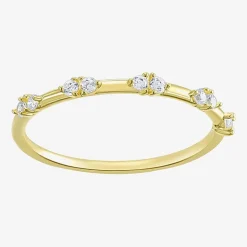 Gold Addiction Womens Cubic Zirconia 10K Gold Round Band