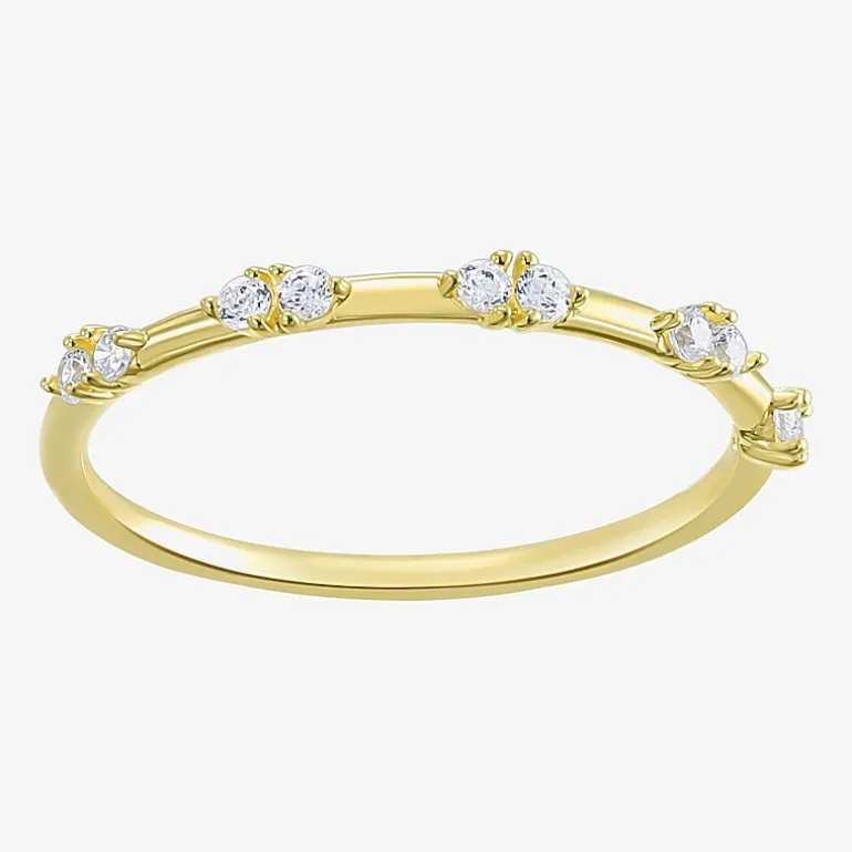 Gold Addiction Womens Cubic Zirconia 10K Gold Round Band