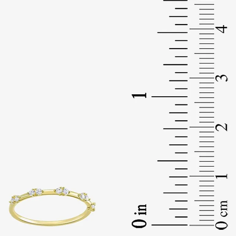 Gold Addiction Womens Cubic Zirconia 10K Gold Round Band
