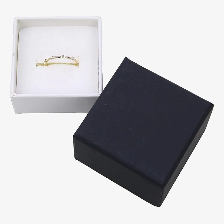 Gold Addiction Womens Cubic Zirconia 10K Gold Round Band