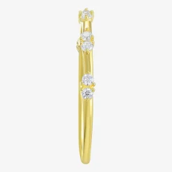 Gold Addiction Womens Cubic Zirconia 10K Gold Round Band