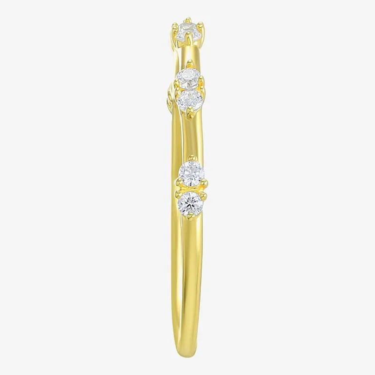 Gold Addiction Womens Cubic Zirconia 10K Gold Round Band