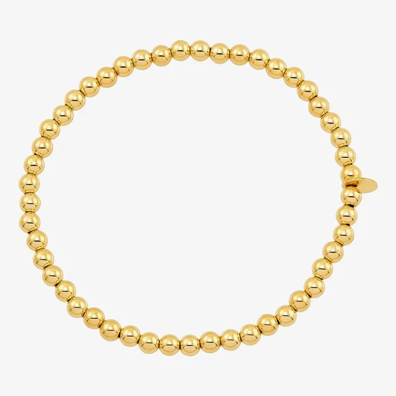 Gold Addiction Womens 10K Gold Beaded Bracelet