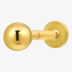 Gold Addiction Womens 10K Gold Ball Single Earring