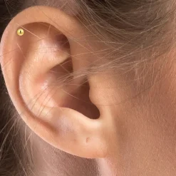 Gold Addiction Womens 10K Gold Ball Single Earring