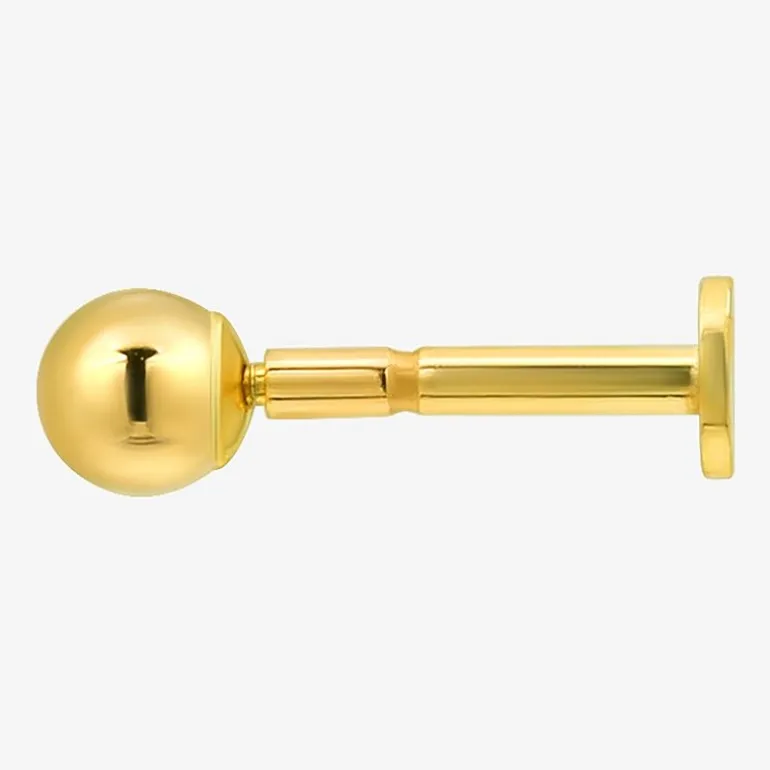 Gold Addiction Womens 10K Gold Ball Single Earring