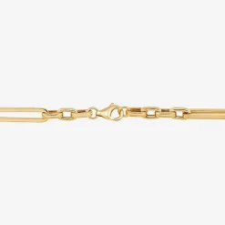 Gold Addiction Womens 14K Gold Hollow Figaro Chain Bracelet