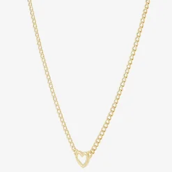 Gold Addiction Womens 14K Gold Heart 18 Inch Pendant Necklace