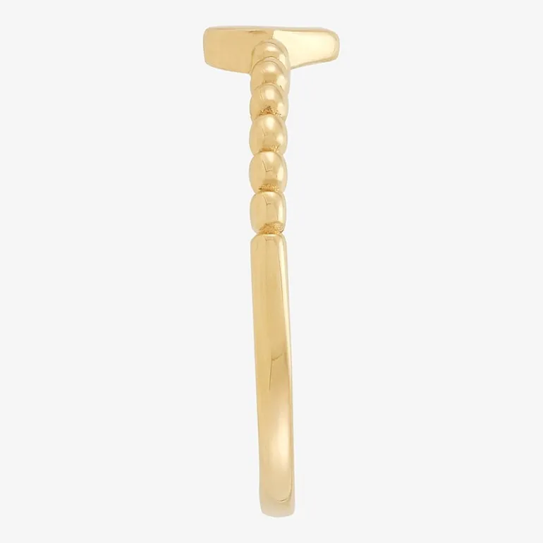 Gold Addiction Womens 10K Gold Heart Round Band