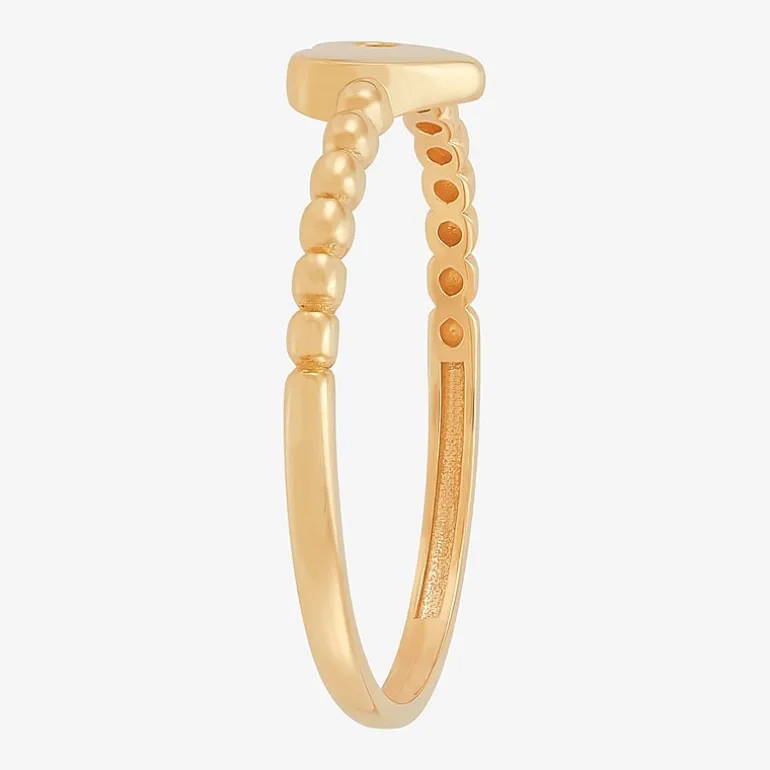Gold Addiction Womens 10K Gold Heart Round Band