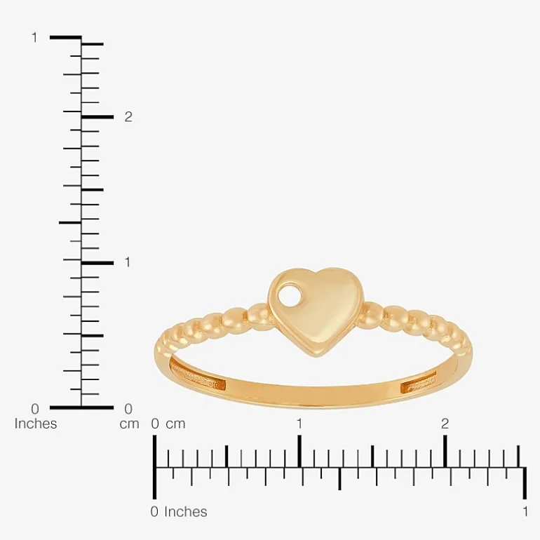 Gold Addiction Womens 10K Gold Heart Round Band