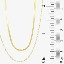 Gold Addiction Womens 10K Gold 16 Inch Herringbone Chain Necklace