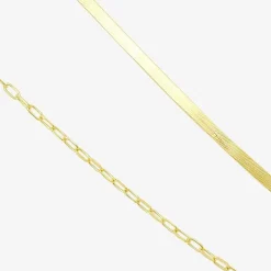 Gold Addiction Womens 10K Gold 16 Inch Herringbone Chain Necklace