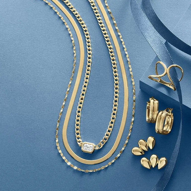 Gold Addiction Womens 10K Gold 18 Inch Chain Necklace