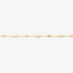 Gold Addiction Womens 10K Gold 7 3/4 Inch Solid Chain Bracelet