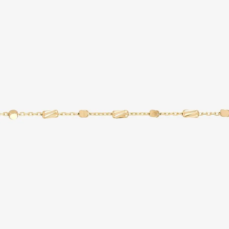 Gold Addiction Womens 10K Gold 7 3/4 Inch Solid Chain Bracelet