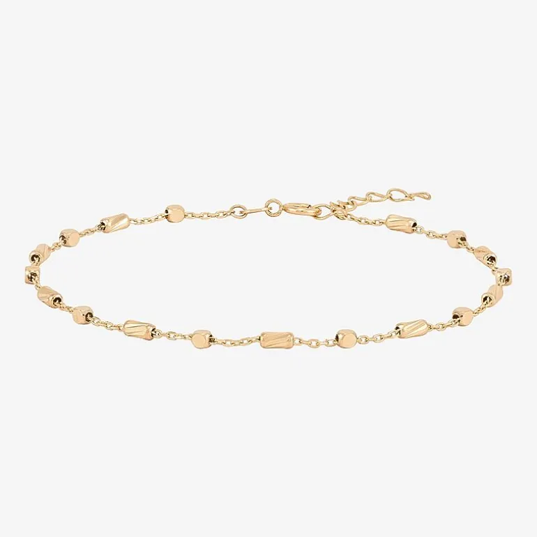 Gold Addiction Womens 10K Gold 7 3/4 Inch Solid Chain Bracelet