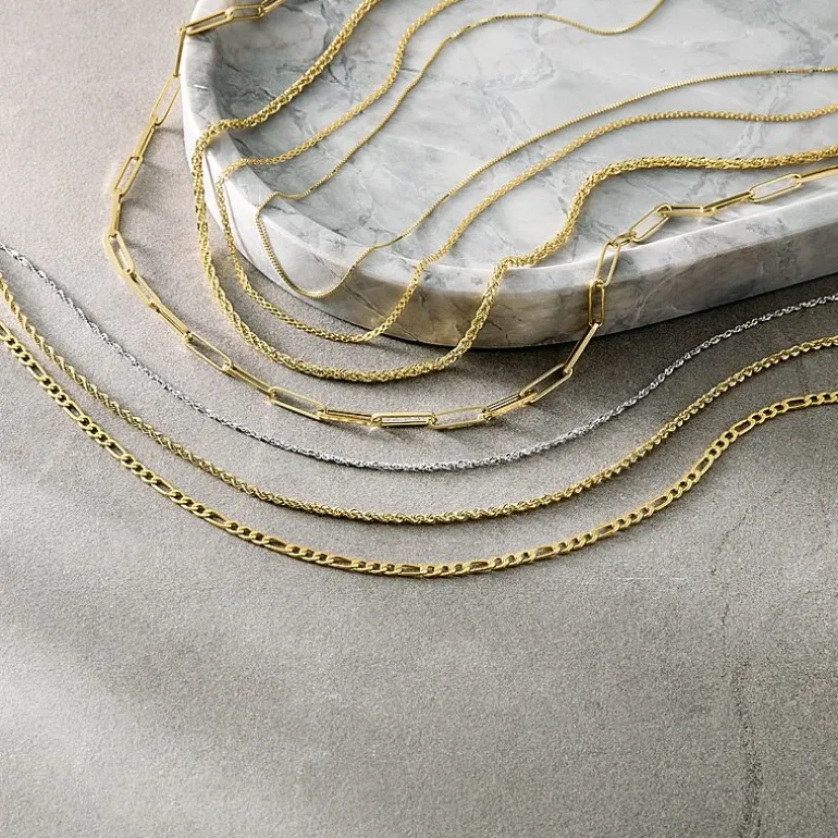 Gold Addiction Womens 14K Gold 18 Inch Paperclip Chain Necklace