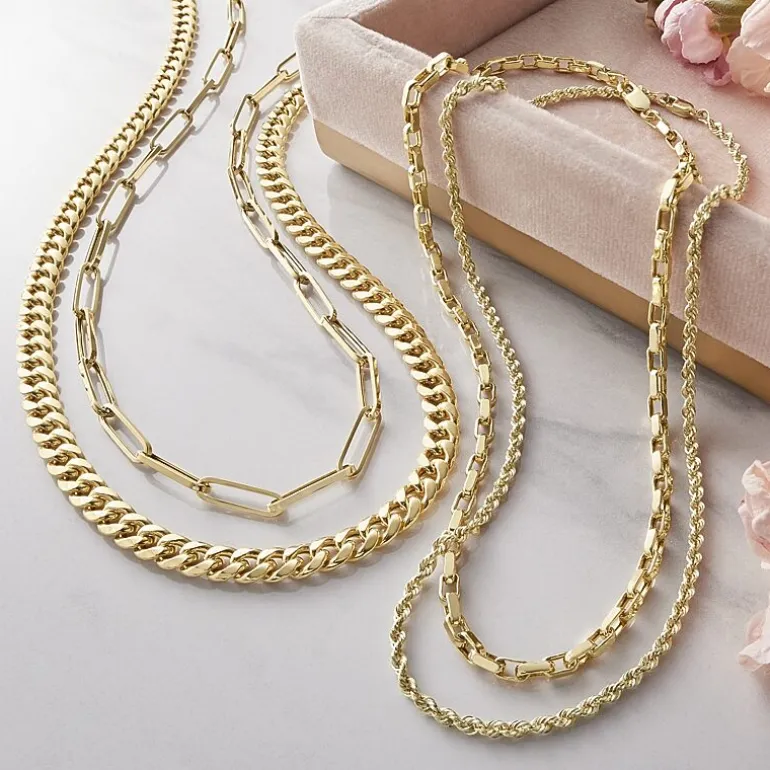 Gold Addiction Womens 14K Gold 18 Inch Paperclip Chain Necklace
