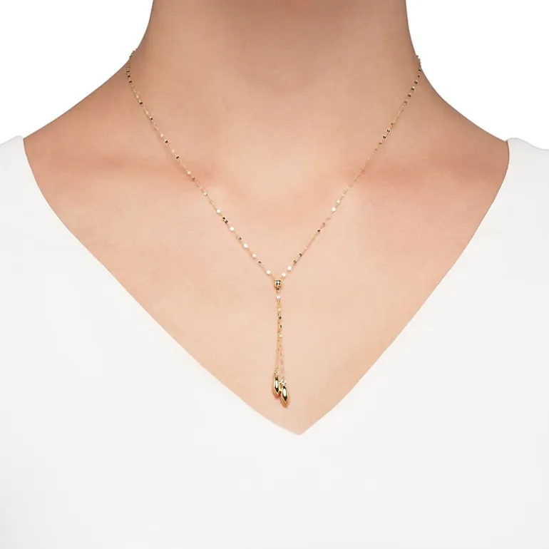 Gold Addiction Womens 14K Gold 18 Inch Y Necklace