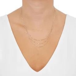 Gold Addiction Womens 14K Gold 17 Inch Link Necklace