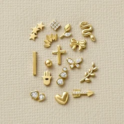 Gold Addiction Womens 10K Gold 9.7mm Single Earring