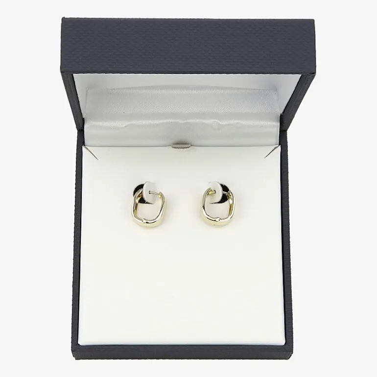 Gold Addiction Womens 10K Gold 13.5mm Hoop Earrings