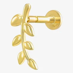 Gold Addiction Womens 10K Gold 7mm Single Earring