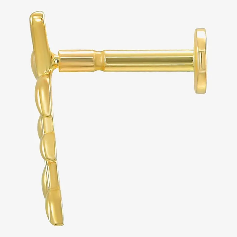 Gold Addiction Womens 10K Gold 7mm Single Earring