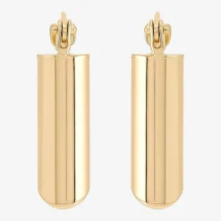 Gold Addiction Womens 10K Gold 17.9mm Rectangular Hoop Earrings