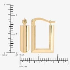 Gold Addiction Womens 10K Gold 17.9mm Rectangular Hoop Earrings