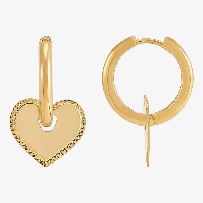 Gold Addiction Womens 10K Gold 18mm Hoop Earrings