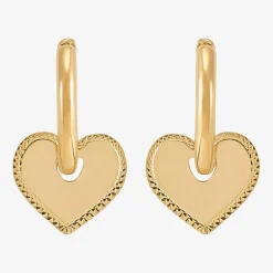 Gold Addiction Womens 10K Gold 18mm Hoop Earrings