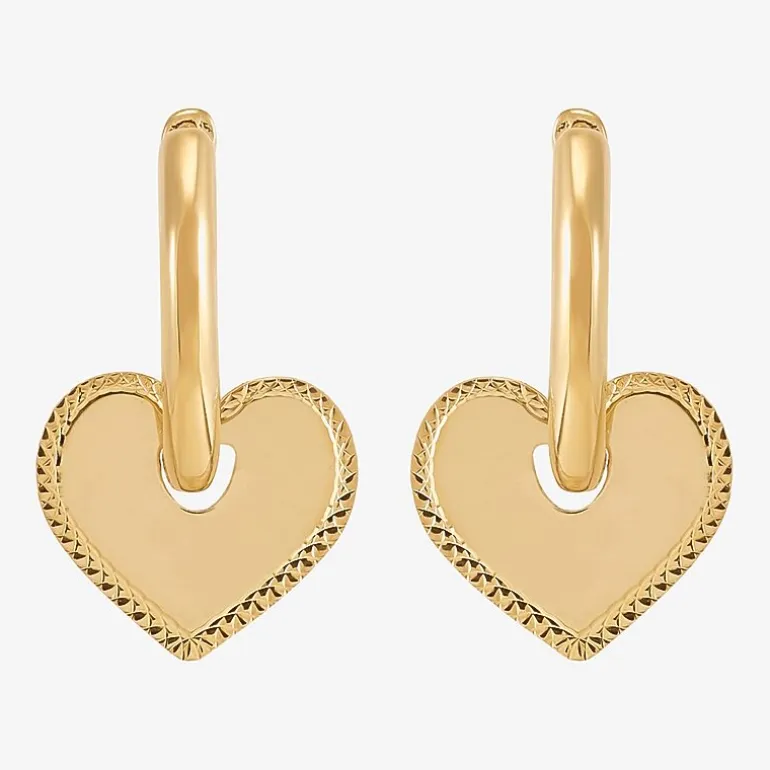 Gold Addiction Womens 10K Gold 18mm Hoop Earrings