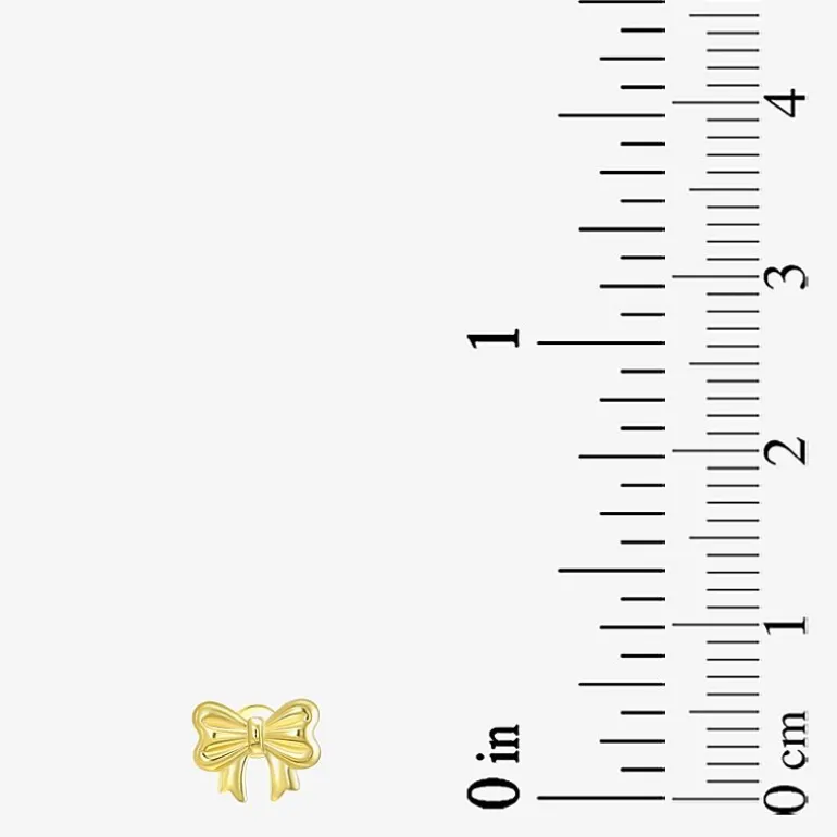 Gold Addiction Womens 10K Gold 6.5mm Bow Single Earring