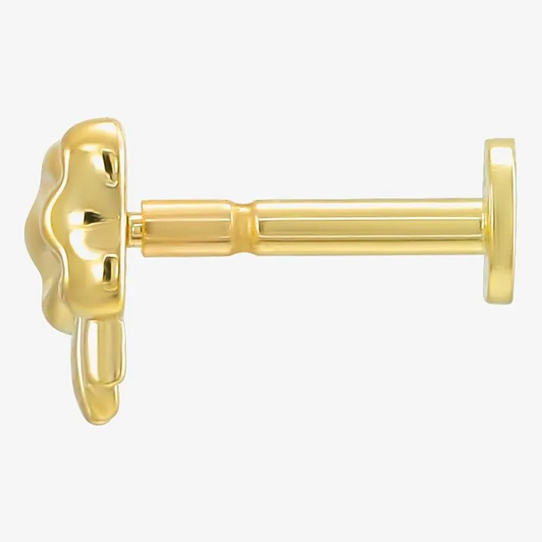 Gold Addiction Womens 10K Gold 6.5mm Bow Single Earring