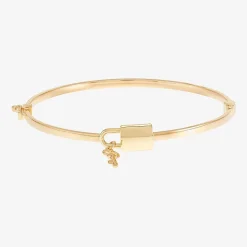 Gold Addiction Womens 10K Gold Round Bangle Bracelet