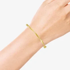 Gold Addiction Womens 10K Gold Round Bangle Bracelet