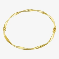 Gold Addiction Womens 10K Gold Round Bangle Bracelet