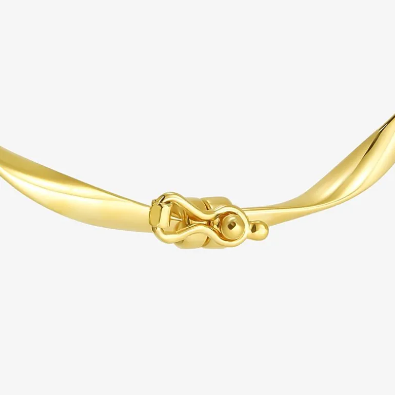 Gold Addiction Womens 10K Gold Round Bangle Bracelet