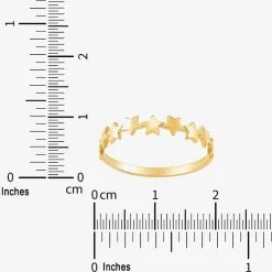 Gold Addiction Womens 3.5MM 10K Gold Star Band