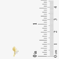 Gold Addiction Womens White Cubic Zirconia 10K Gold 7mm Flower Single Earring