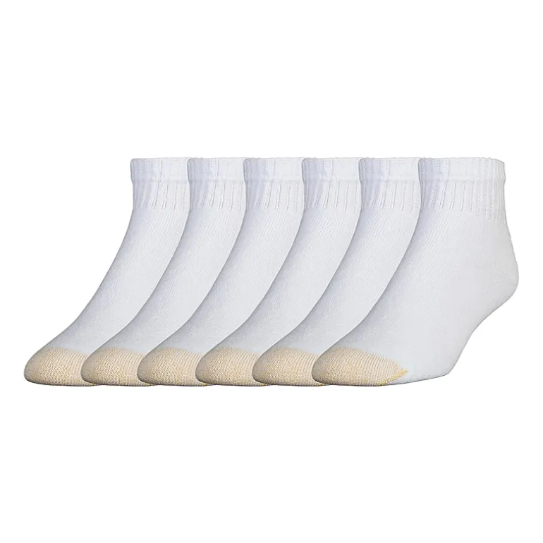 Gold Toe Athletic Sport Mens Breathable Multi-Pack 6 Pair Quarter Ankle Socks