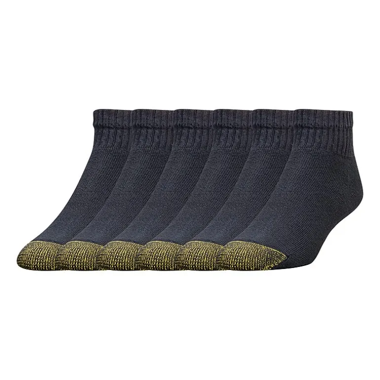 Gold Toe Athletic Sport Mens Breathable Multi-Pack 6 Pair Quarter Ankle Socks