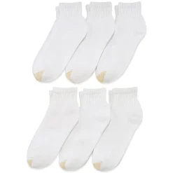 Gold Toe Athletic Sport Mens Breathable Multi-Pack 6 Pair Quarter Ankle Socks
