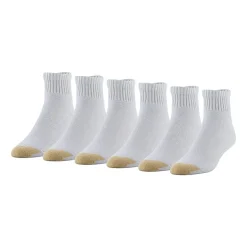 Gold Toe Athletic Sport Mens Breathable Multi-Pack 6 Pair Quarter Ankle Socks