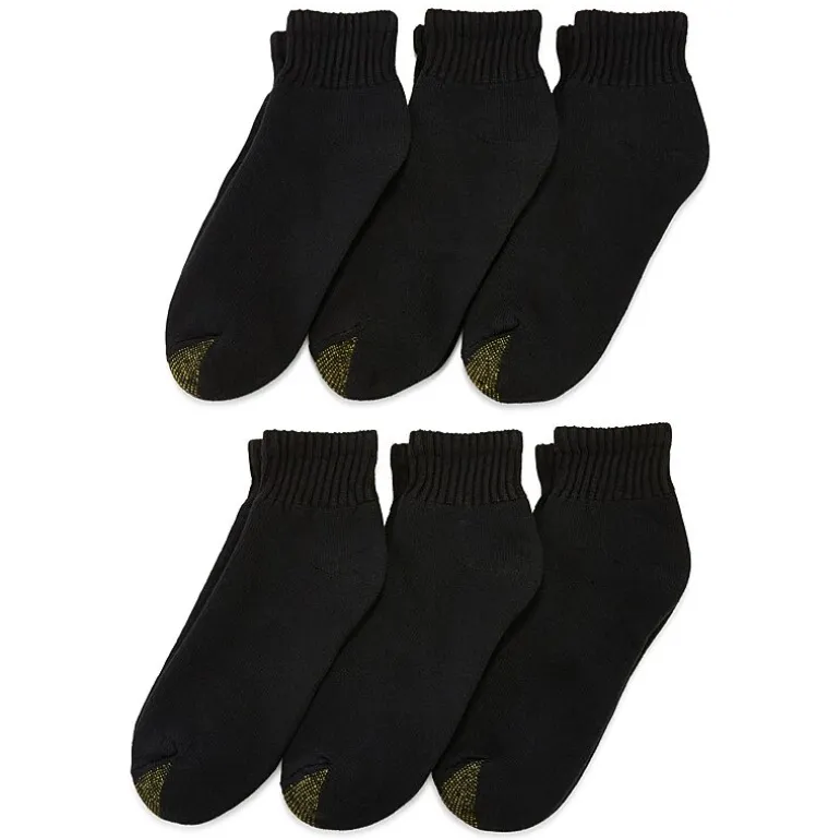 Gold Toe Athletic Sport Mens Breathable Multi-Pack 6 Pair Quarter Ankle Socks