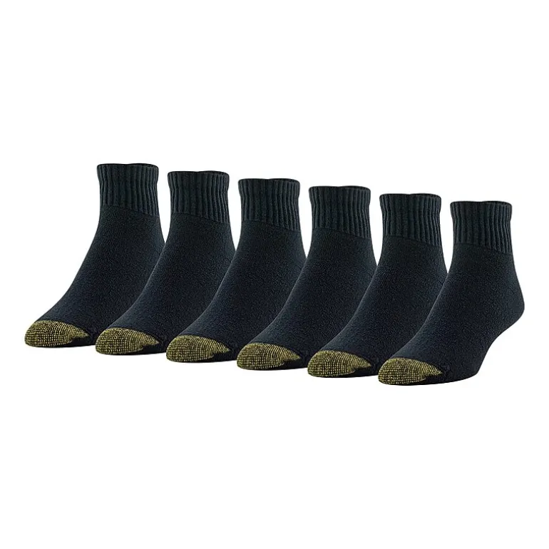 Gold Toe Athletic Sport Mens Breathable Multi-Pack 6 Pair Quarter Ankle Socks