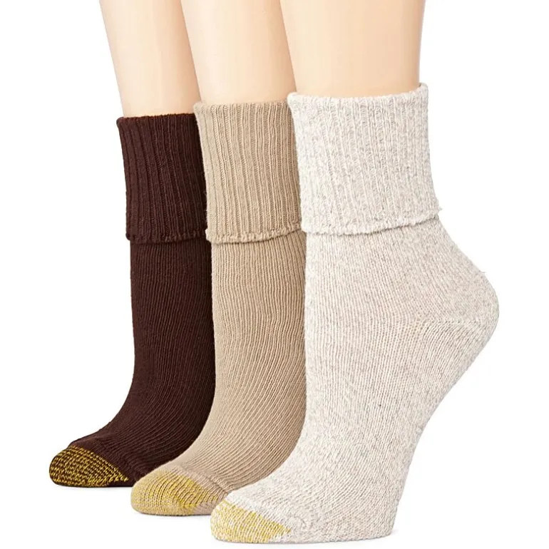 Gold Toe Bermuda Womens 3 Pair Turncuff Socks