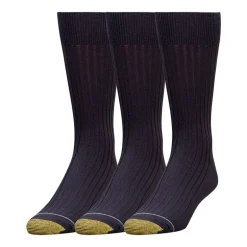 Gold Toe Canterbury Dress Mens 3 Pair Crew Socks